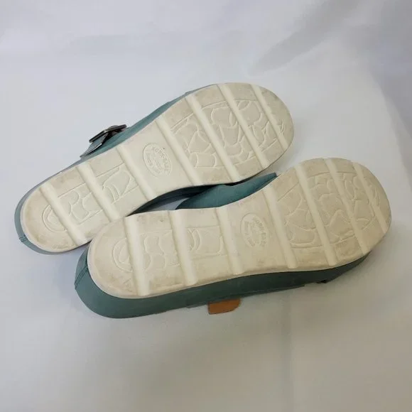 Kork-Ease Womens Callie Sandals Slides Wedge Heel Tan Teal Blue Leather Size 10M - Picture 8 of 9